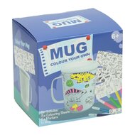 Kleur je eigen Beker Dino's Robots Ruimtevaartplaatjes - incl 6 stiften