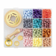 Lakzegel Set - incl. 12 Kleuren, 2 Stempels &amp; Lepel