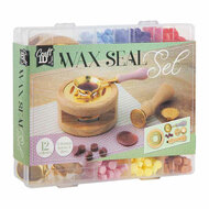 Lakzegel Set - incl. 12 Kleuren, 2 Stempels &amp; Lepel