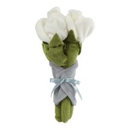 Take Me Home Pluche Bosje met 3 Rozen Wit - 22cm
