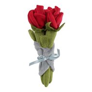 Take Me Home Pluche Bosje met 3 Rozen Rood 22cm