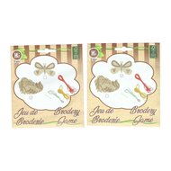 Borduursetje Hout - incl. 3 Kleuren Garen en Naald