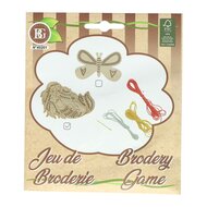Borduursetje Hout - incl. 3 Kleuren Garen en Naald