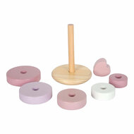 Small Foot - Houten Stapeltoren Roze - 7dlg.