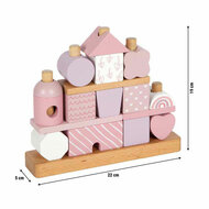 Small Foot - Houten Stapelhuis Roze - 18dlg.