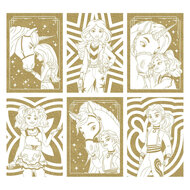 Unicorn Academy Glitterpapier Kleurplaten A4 - 6 Vellen