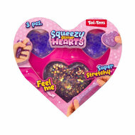 Glitter Knijpfiguren Hartjes - 3st.