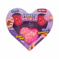 Glitter Knijpfiguren Hartjes - 3st.