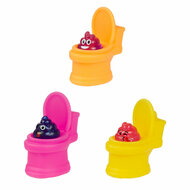 Funny Poo Knijptoiletten met Glitter Drol - 3st.