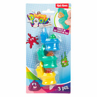 Funny Poo Knijptoiletten met Glitter Drol - 3st.