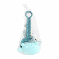 Schepje met harkje en 3 zandvormen Pastel Blauw