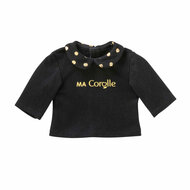 Corolle Zwart en Goud T-shirt voor Poppen, 36cm