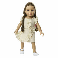 Poppen Wikkelrok Ecru met Ruches, 28-35 cm
