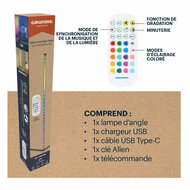 Grundig LED-Hoeklamp met Afstandsbediening, 140cm