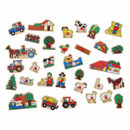 Houten Noppenpuzzel Boerderij Extra Groot - 32st.