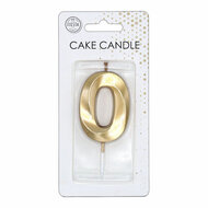 Taartkaars 6cm Metallic Goud no. 0