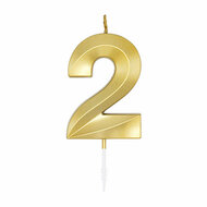 Taartkaars 6cm Metallic Goud no. 2