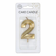Taartkaars 6cm Metallic Goud no. 2