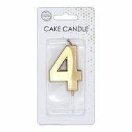 Taartkaars 6cm Metallic Goud no. 4