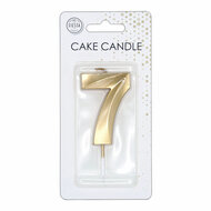 Taartkaars 6cm Metallic Goud no. 7
