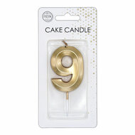 Taartkaars 6cm Metallic Goud no. 9