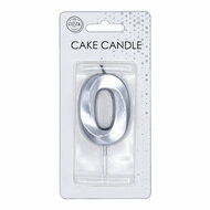 Taartkaars 6cm Metallic Zilver no.0