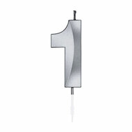 Taartkaars 6cm Metallic Zilver no.1