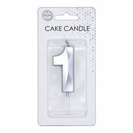 Taartkaars 6cm Metallic Zilver no.1