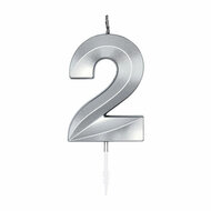 Taartkaars 6cm Metallic Zilver no.2