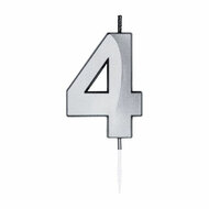 Taartkaars 6cm Metallic Zilver no.4