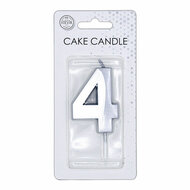 Taartkaars 6cm Metallic Zilver no.4