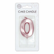 Taartkaars 6cm Metallic Rose Goud no. 0