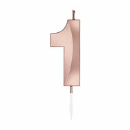 Taartkaars 6cm Metallic Rose Goud no. 1