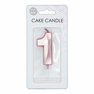 Taartkaars 6cm Metallic Rose Goud no. 1