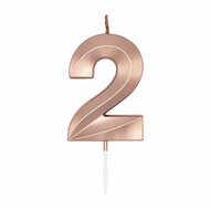 Taartkaars 6cmMetallic Rose Goud no. 2