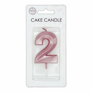 Taartkaars 6cmMetallic Rose Goud no. 2