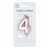 Taartkaars 6cm Metallic Rose Goud no. 4