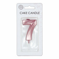 Taartkaars 6cm Metallic Rose Goud no. 7