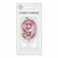 Taartkaars 6cm Metallic Rose Goud no. 9