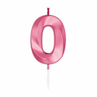 Taartkaars 6cm Metallic Licht Roze no. 0
