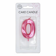 Taartkaars 6cm Metallic Licht Roze no. 0