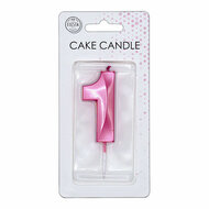 Taartkaars 6cm Metallic Licht Roze no. 1