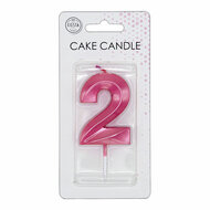 Taartkaars 6cm Metallic Licht Roze no. 2