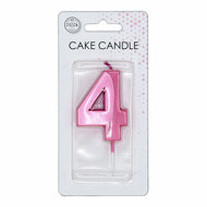 Taartkaars 6cm Metallic Licht Roze no. 4