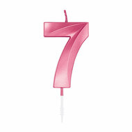Taartkaars 6cm Metallic Licht Roze no. 7