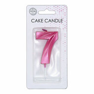Taartkaars 6cm Metallic Licht Roze no. 7