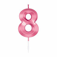 Taartkaars 6cm Metallic Licht Roze no. 8