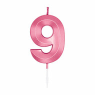 Taartkaars 6cm Metallic Licht Roze no. 9