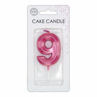 Taartkaars 6cm Metallic Licht Roze no. 9