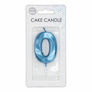 Taartkaars 6cm Metallic Licht Blauw no. 0